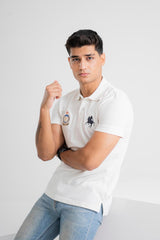 Polo Republica Men's Horse Rider & PRC Crest Embroidered Short Sleeve Polo Shirt