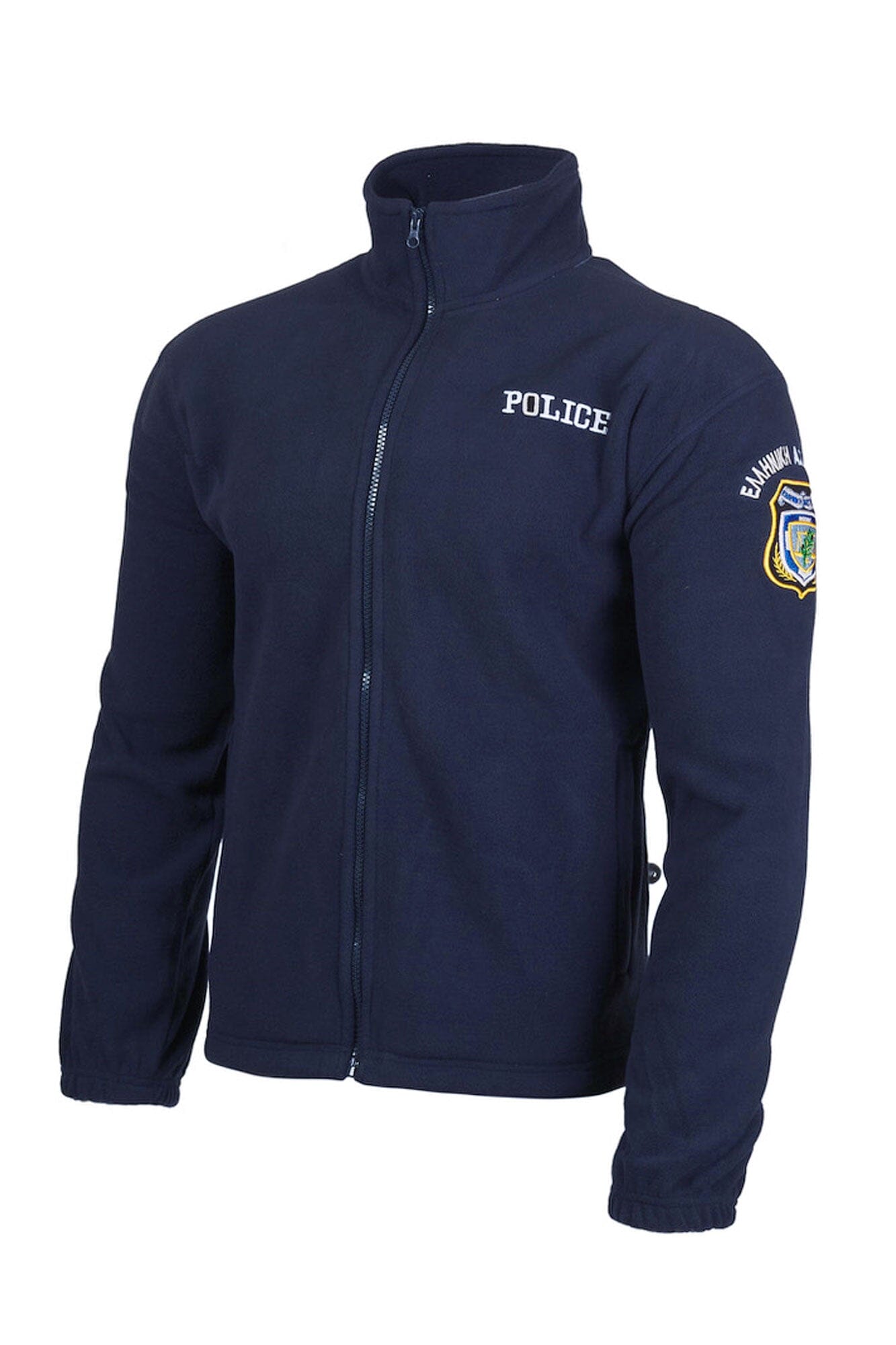 WL Men's Police Embroidered Polar Fleece Minor Fault Zipper Jacket Minor Fault Image Navy XS 