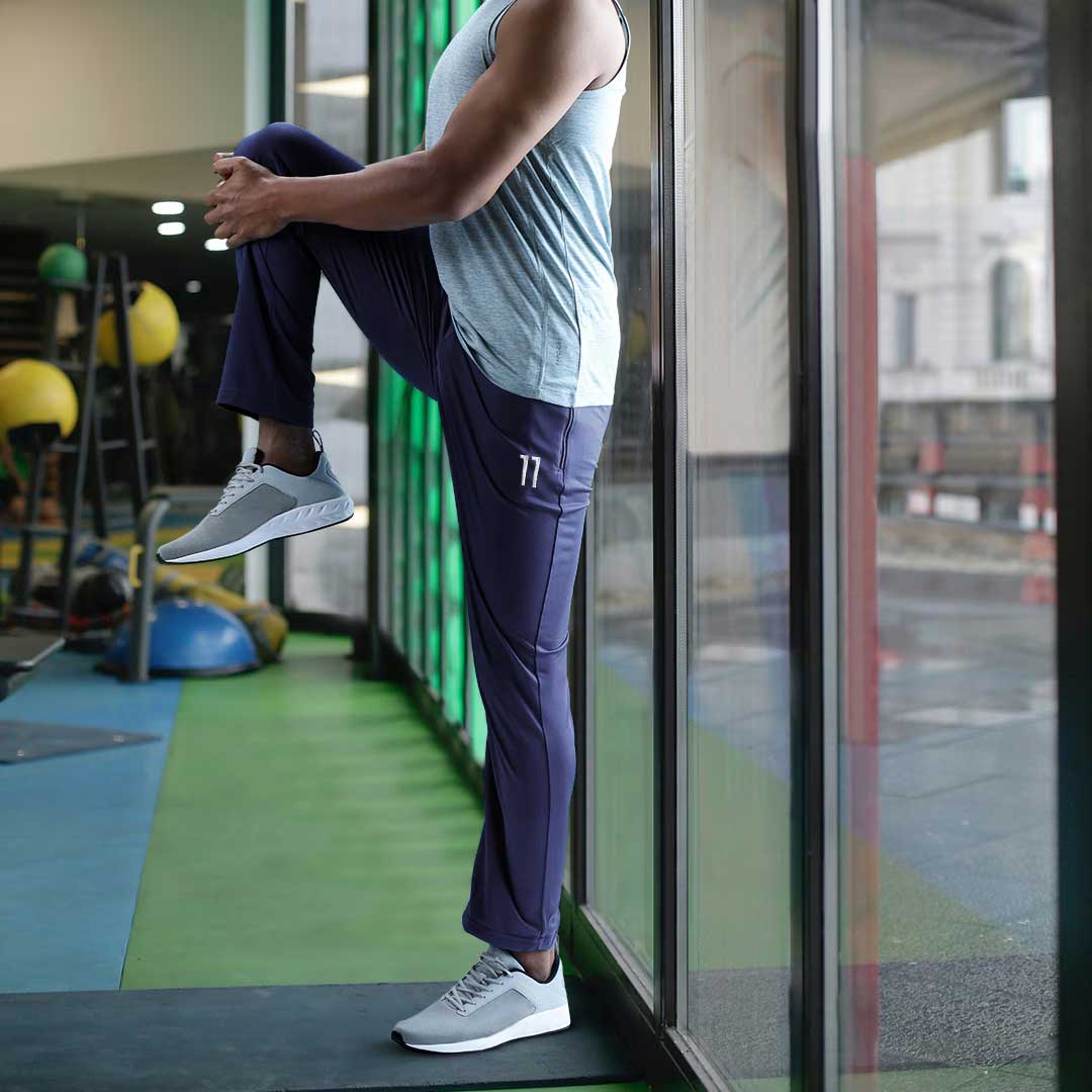 Men's 11 Embroidered Activewear Trousers Men's Trousers IBT Navy S 