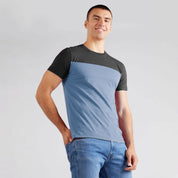 Salta Men's Contrast Design Minor Fault Crew Neck Tee Shirt Men's Tee Shirt Polo Republica Powder Blue S 
