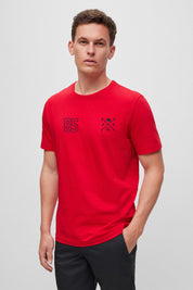 Polo Republica Men's Crossed Mallets Embroidered Crew Neck Tee Shirt Men's Tee Shirt Polo Republica Red S 