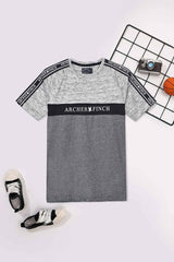 Archer & Finch Kid's Printed Panel Style Short Raglan Sleeve Tee Shirt