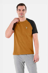 Max 21 Men's Contrast Panel Eagle Reflector Printed Tee Shirt