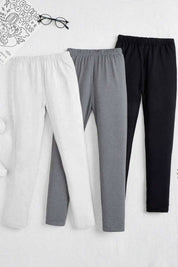 Terez Girl's Solid Comfortable Rib Minor Fault Leggings Girl's Trousers IBT 