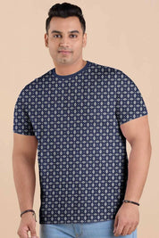 Big Sizes Men's Printed Crew Neck Tee Shirt