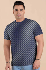 Big Sizes Men's Printed Crew Neck Tee Shirt