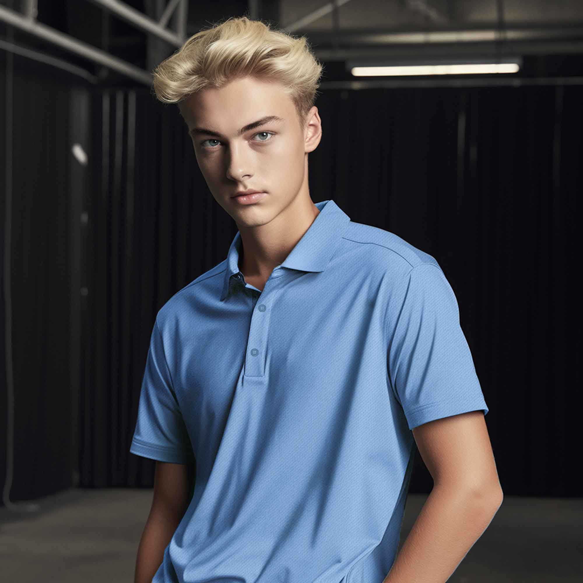 Polo Republica Men's Essentials Activewear Polo Shirt Minor Fault - Moisture Wicking Minor Fault Polo Republica Sky XS 