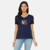 BDY Women Let Him Talk Printed V- Neck Tee Shirt Women's Tee Shirt Image 