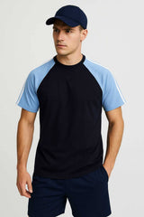 Polo Republica Men's Contrast Striped Raglan Sleeve Tee Shirt