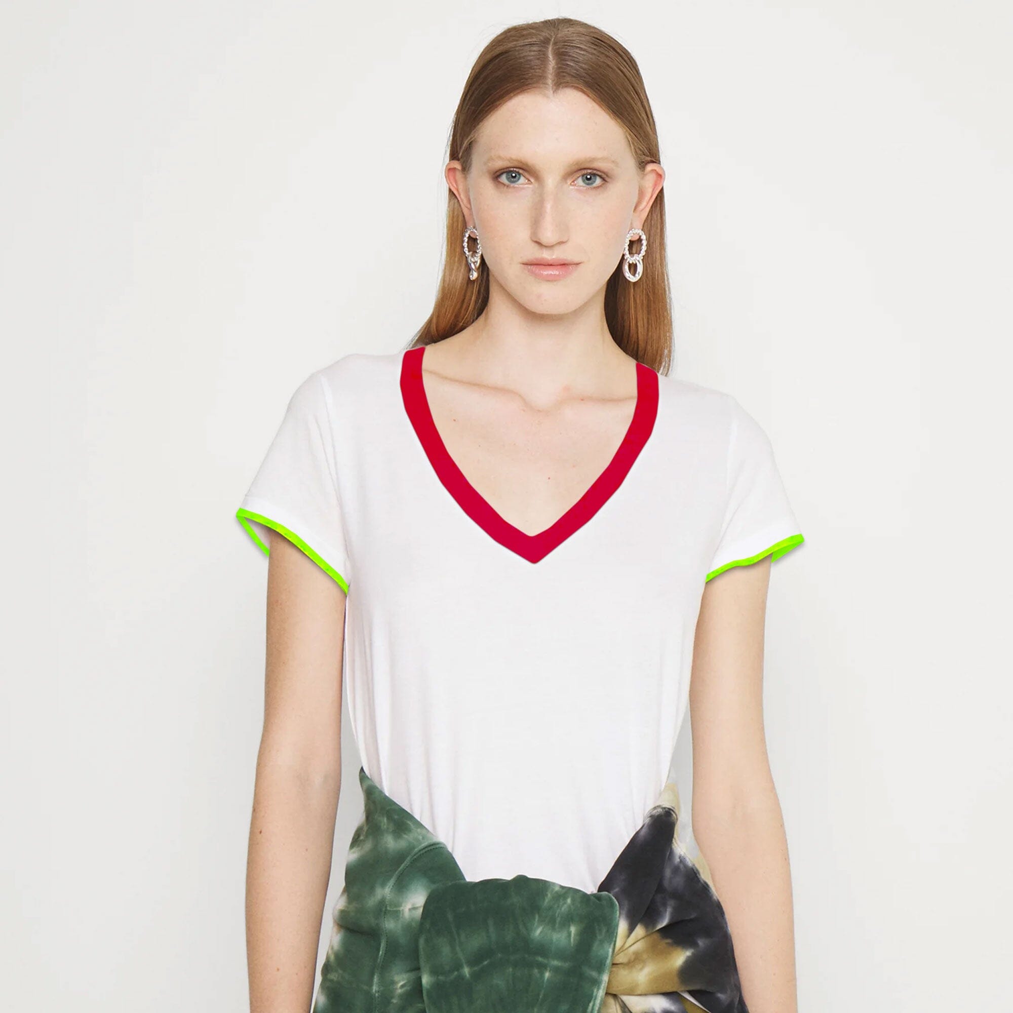 Women's Emmen Short Sleeve V-Neck Minor Fault Tee Shirt Minor Fault Image White S 