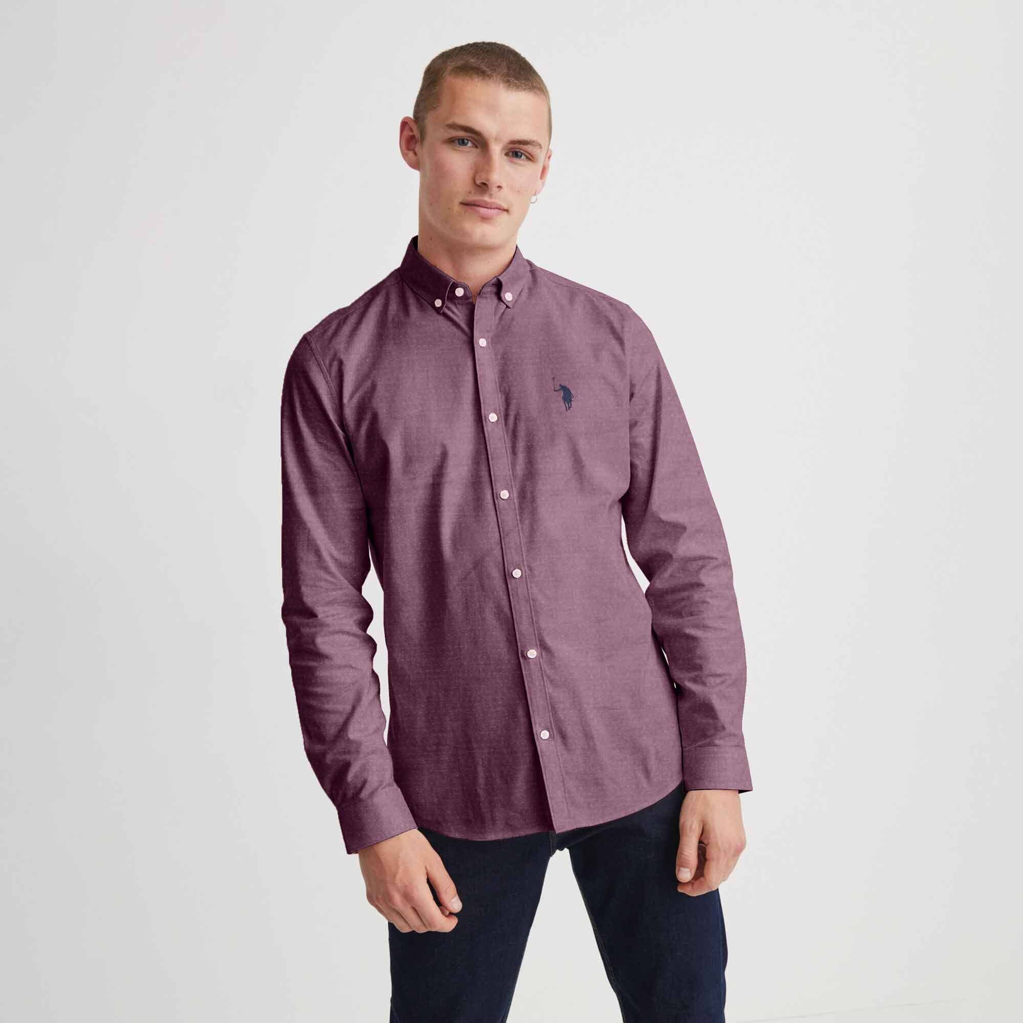 Polo Republica Men's Brandeta Minor Fault Casual Shirt Minor Fault Polo Republica Light Plum S 