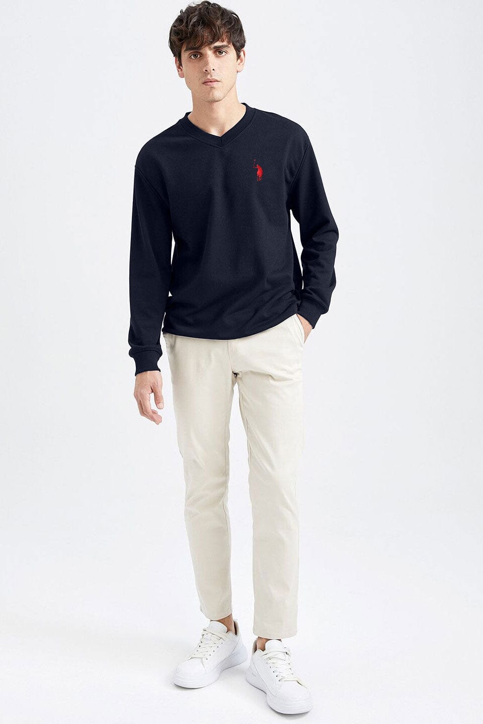 Polo Republica Men's Signature Pony V-Neck Sweat Shirt