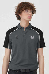 Polo Republica Men's Pegasus & 1 Embroidered Contrast Panels Polo Shirt