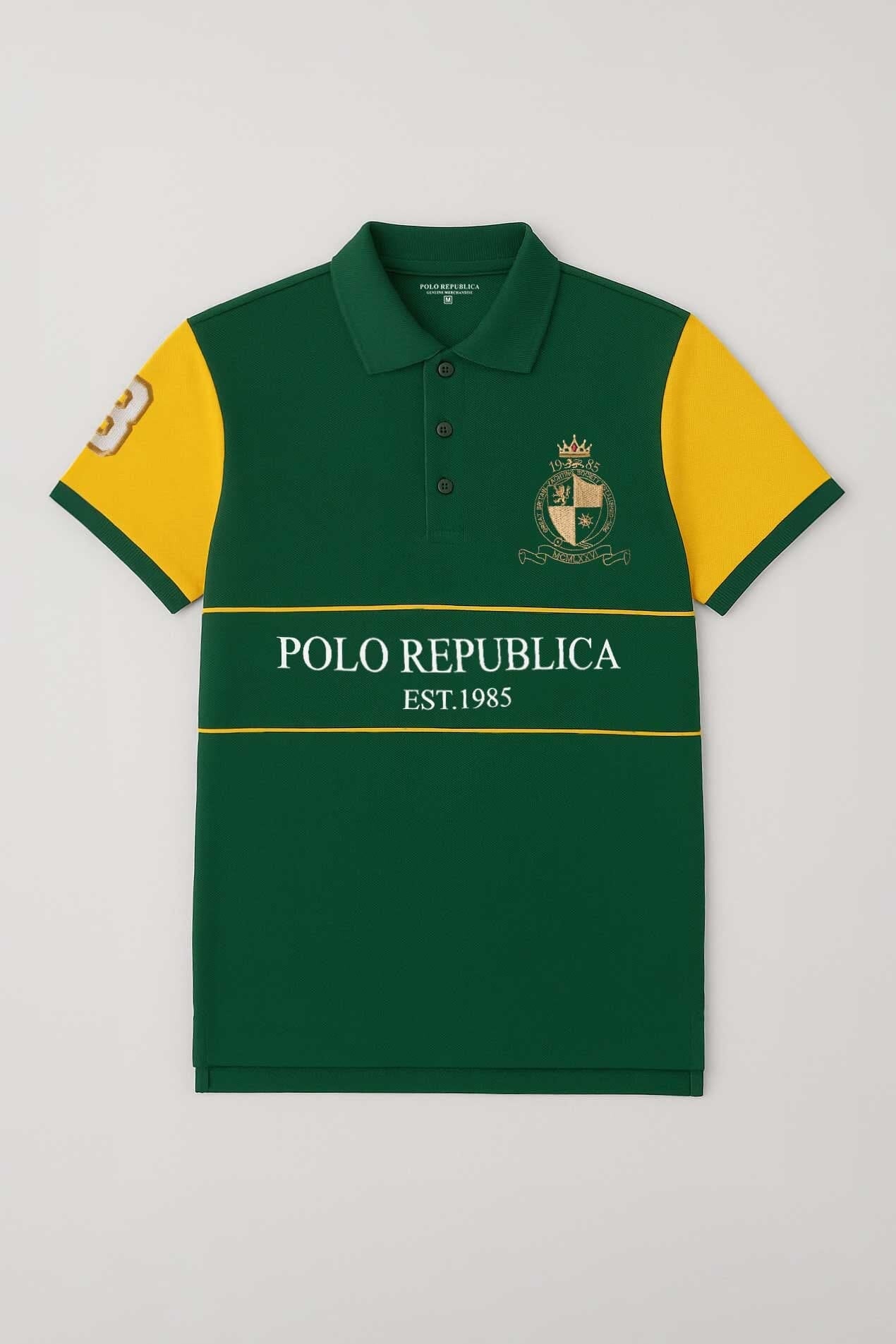 Bottle Green & Yellow