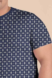 Big Sizes Men's Printed Crew Neck Tee Shirt