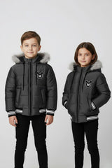 Kid's Fur Hooded Puffer Jacket