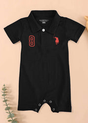 Polo Republica Signature Pony & 8 Printed Short Sleeve Baby Romper Romper Polo Republica 