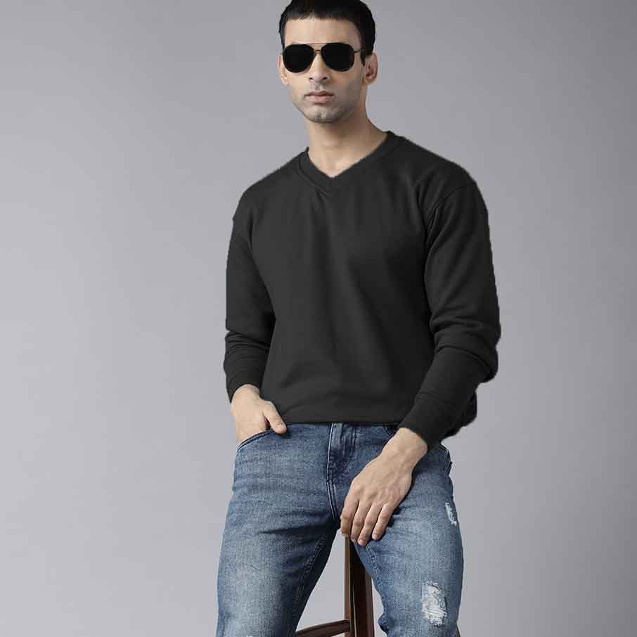 Polo Republica Men's V-Neck Minor Fault Sweat Shirt Men's Sweat Shirt Polo Republica Black S 