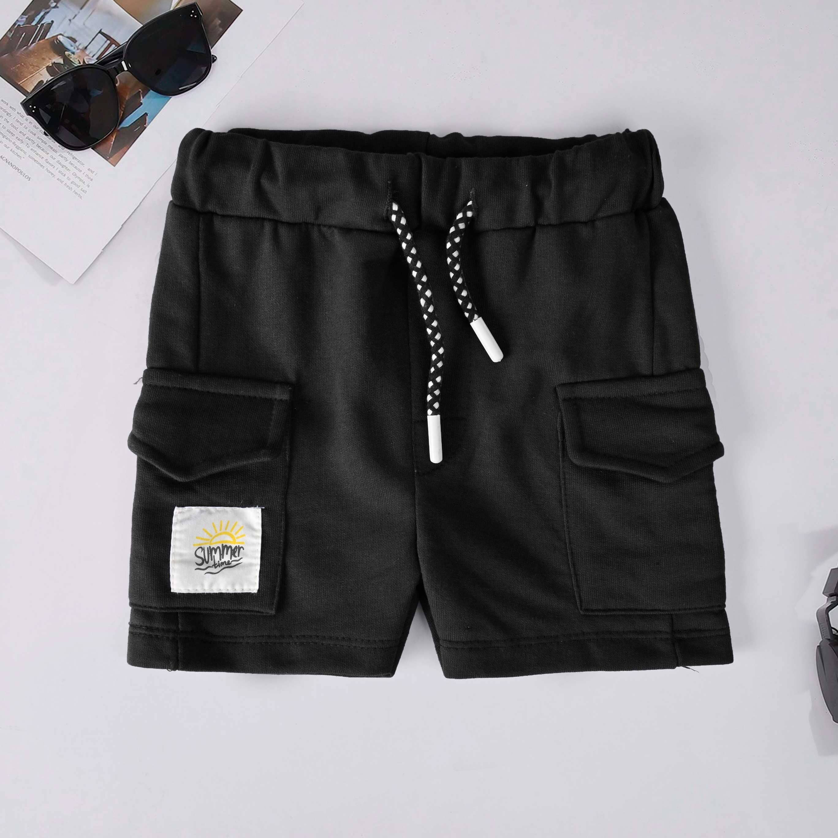 Tiny Teen Baby Kid's Summer Time Printed Minor Fault Shorts Kid's Shorts SNR Black 6-9 Months 