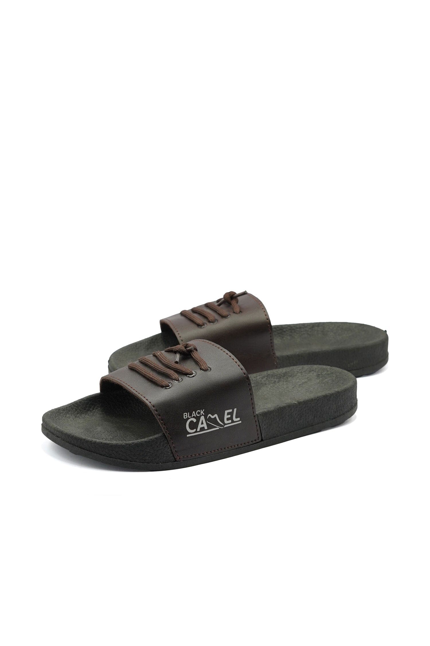 Black Camel Men's Lace-Up Design Slide Slippers Men's Shoes Hamza Traders (Sale Basis) 