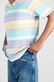 Eternity Premium Men's Pastel Striped Polo Shirt