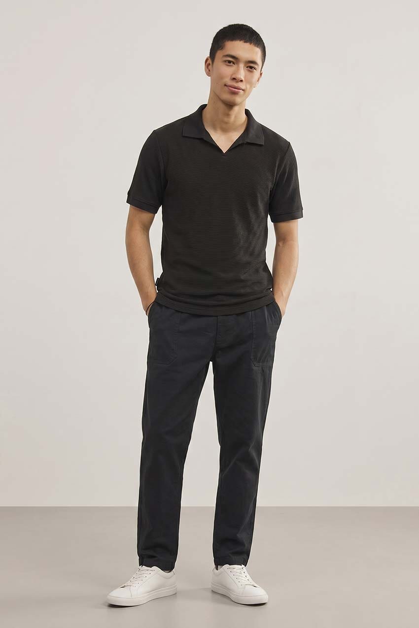Men's Lightweight Johnny Collar Polo Shirt