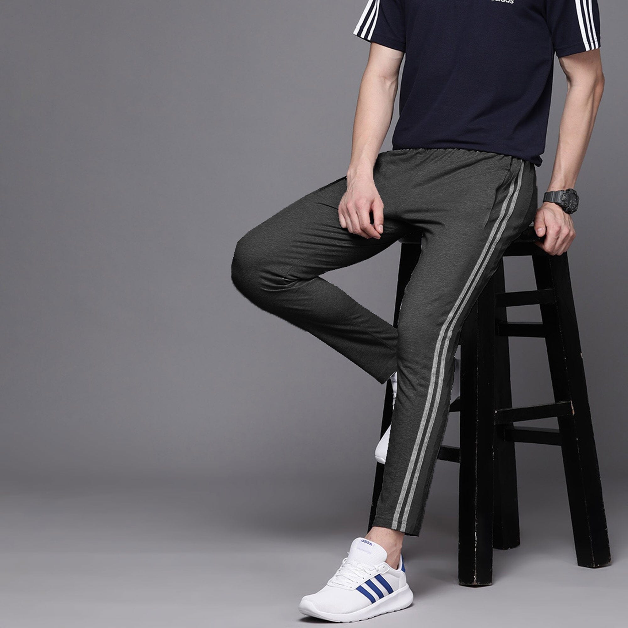 Poler Chitose Men's Super Soft Striped Minor Fault Trousers Men's Trousers IBT Charcoal & Heather Grey S 