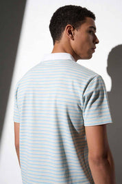 Eternity Premium Men's Contrast Collar Striped Polo Shirt