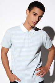 Eternity Premium Men's Contrast Collar Striped Polo Shirt