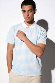 Eternity Premium Men's Contrast Collar Striped Polo Shirt
