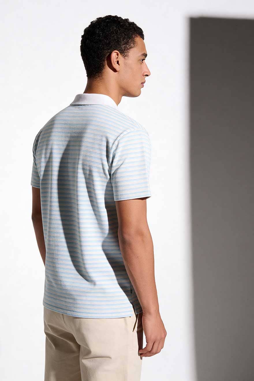 Eternity Premium Men's Contrast Collar Striped Polo Shirt