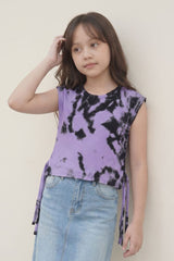 Polo Republica Girl's Tie & Dye Sleeveless Waffle Top