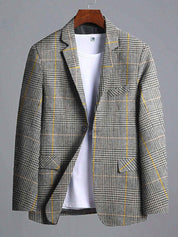 Fashion Men's Gingham Style Winter Blazer Men's Coat First Choice 