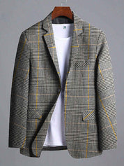 Fashion Men's Gingham Style Winter Blazer Men's Coat First Choice 