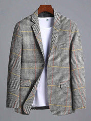 Fashion Men's Gingham Style Winter Blazer Men's Coat First Choice 