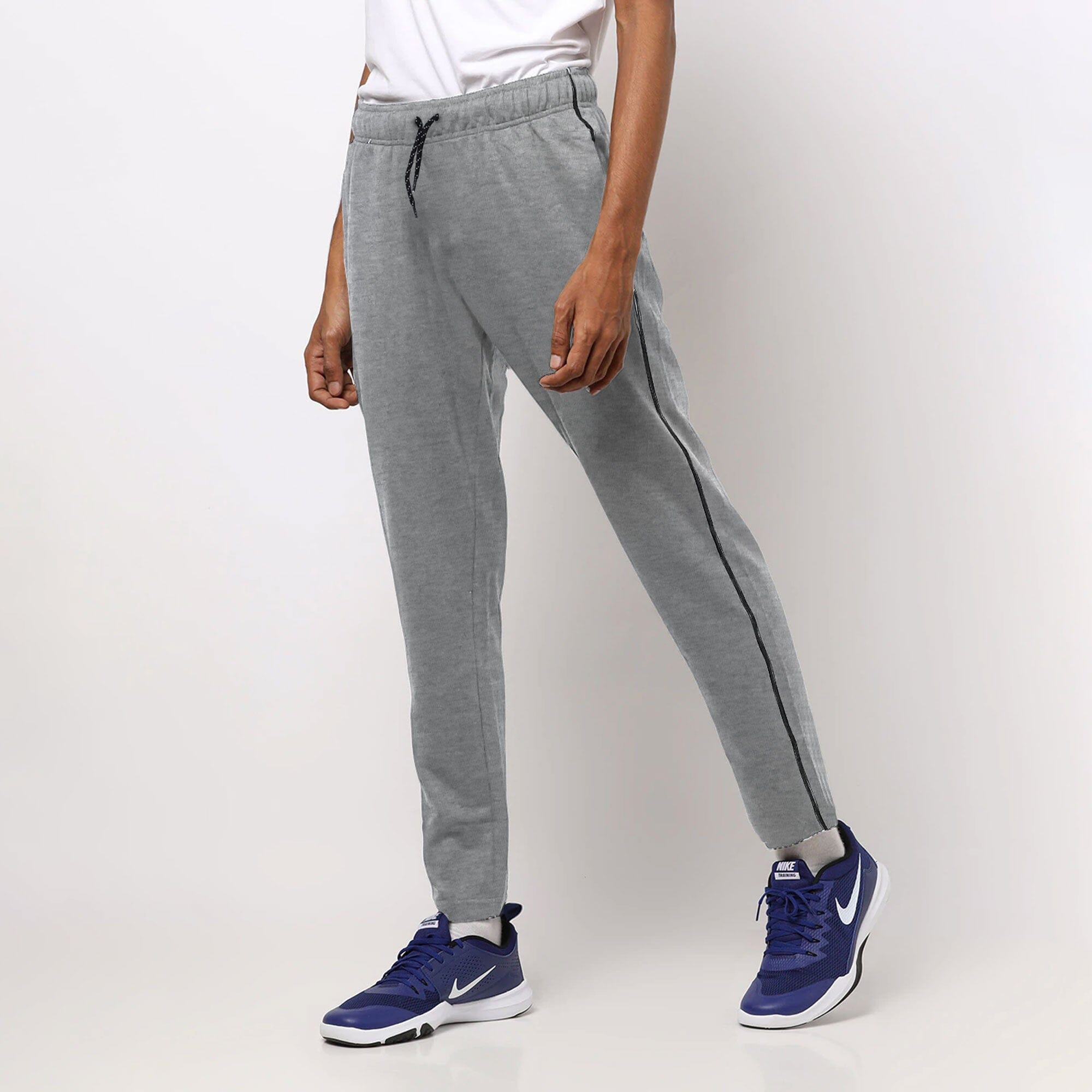 MAX 21 Men's Piping Design Fleece Trousers Men's Trousers SZK Heather Grey S 