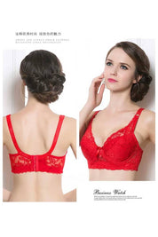 Women's Full Lace Thin Cotton Large Cup Adjustable Bra
