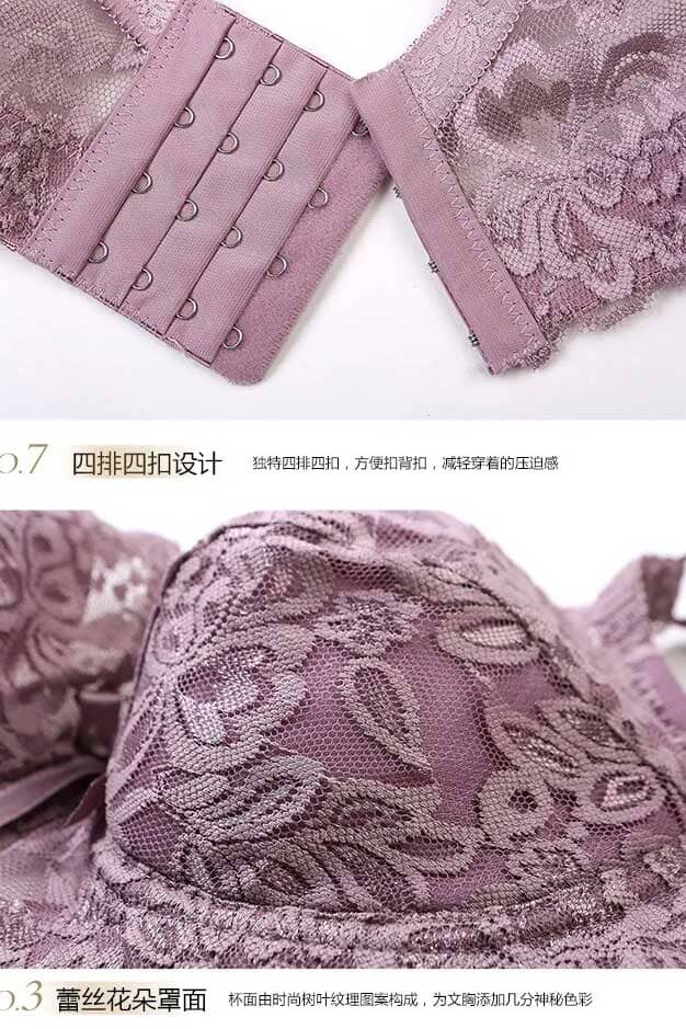 Women's Full Lace Thin Cotton Large Cup Adjustable Bra