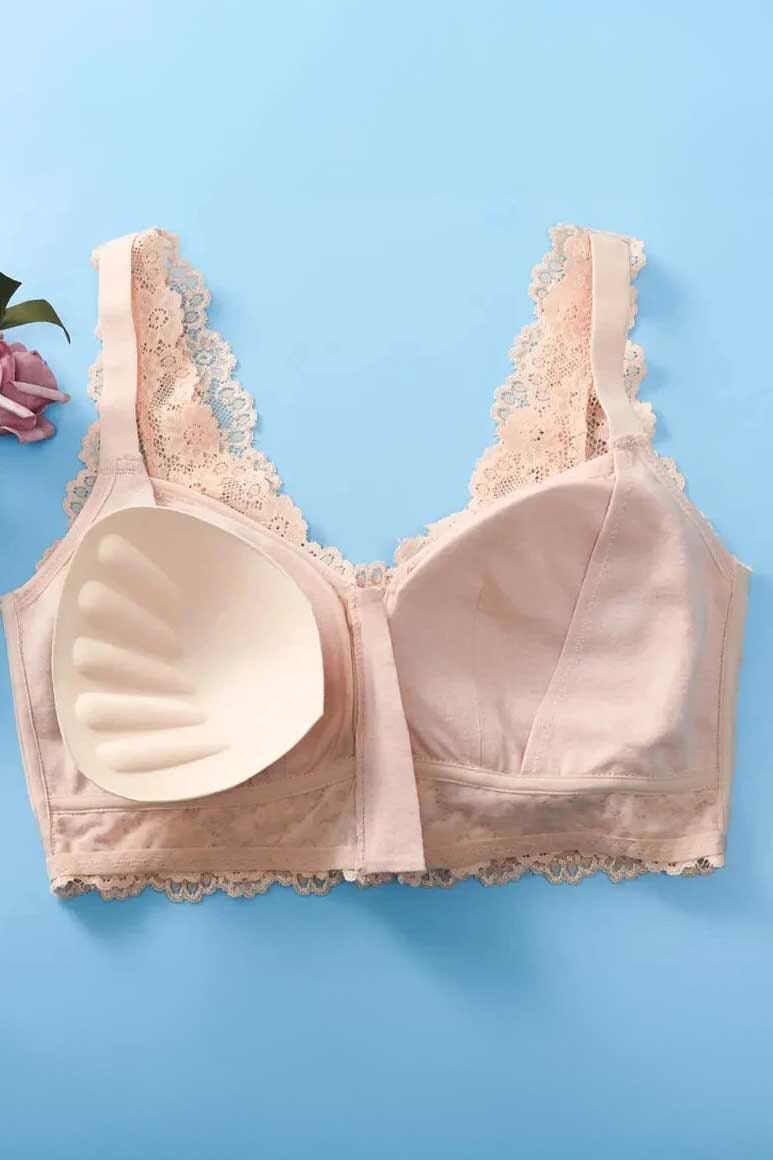 Women's Front Zipper Lace Design Removable Padded Bra & Pantie Set Women's Lingerie Sunshine China 