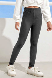 Terez Girl's Solid Comfortable Rib Minor Fault Leggings Girl's Trousers IBT 