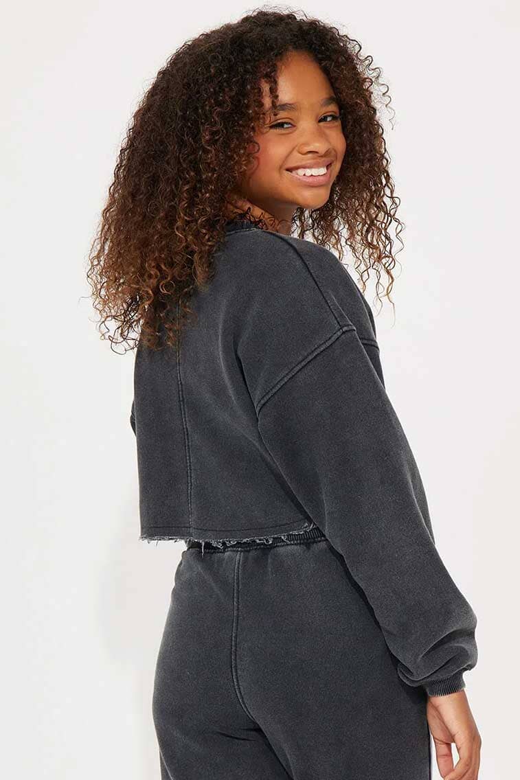 NK Girl's Crop Top Fleece Sweatshirt