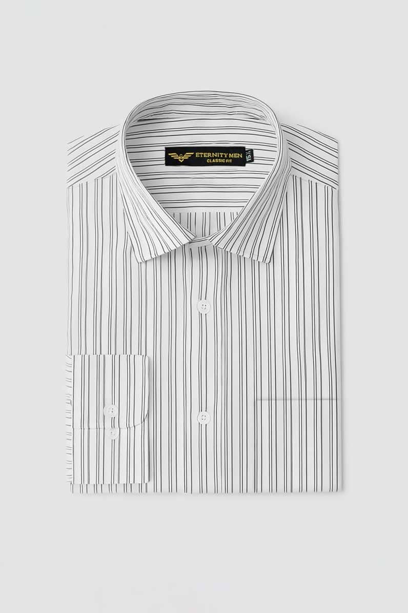 Eternity Men's Classic Fit Pinstripe Formal Shirt