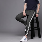 Poler Chitose Men's Super Soft Striped Trousers Charcoal & White