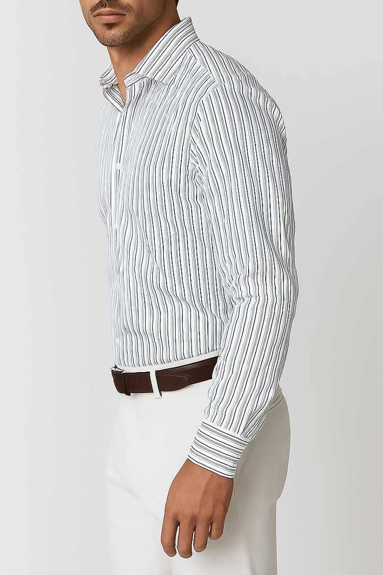 Eternity Men's Classic Fit Pinstripe Formal Shirt