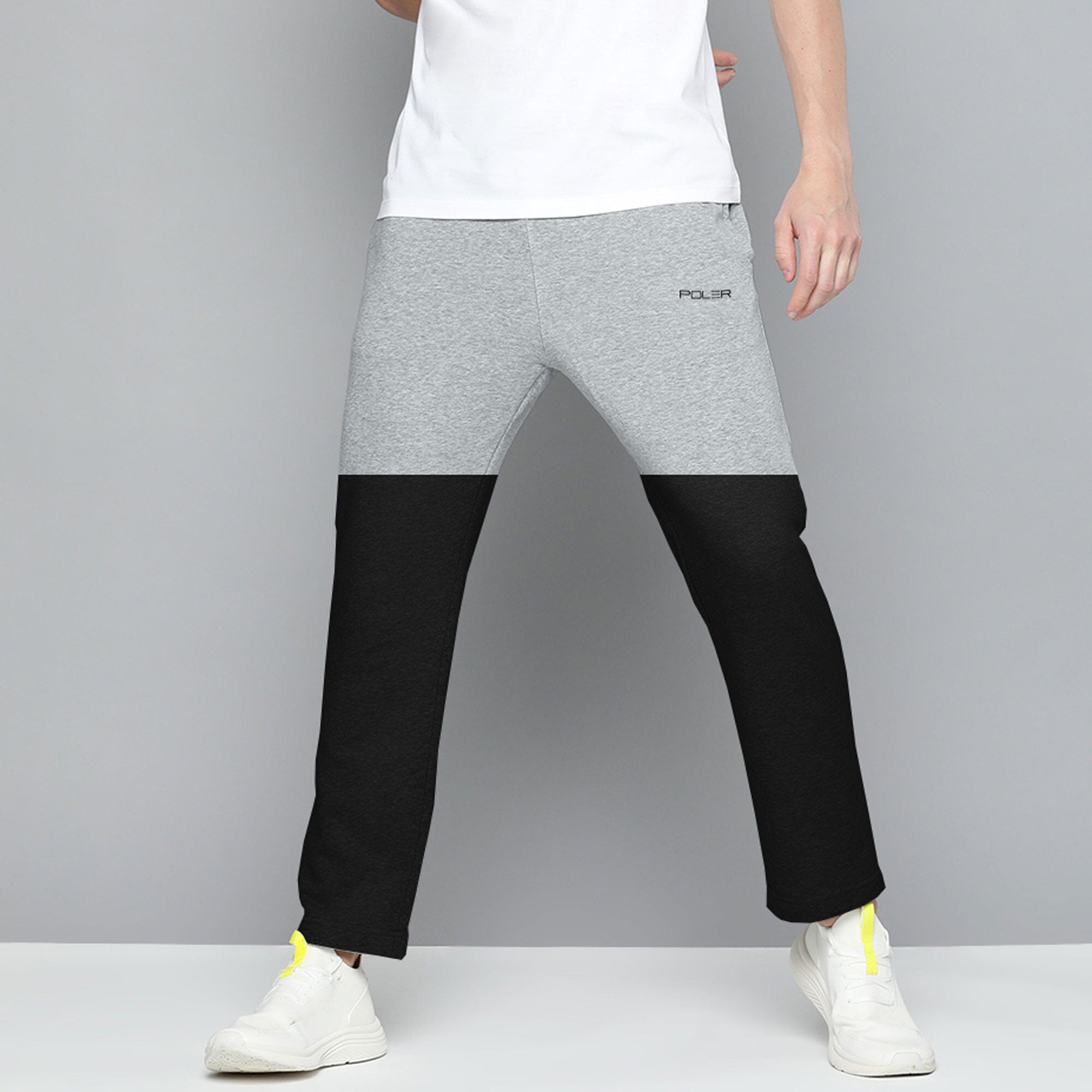 Poler Men's Tampere Logo Printed Contrast Panel Trousers Men's Trousers IBT Grey & Black S 