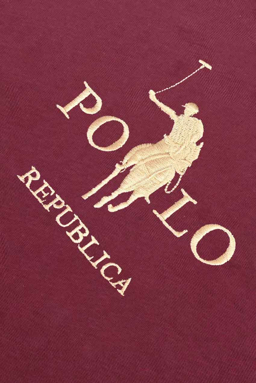 Polo Republica Men's Logo Embroidered Crew Neck Tee Shirt