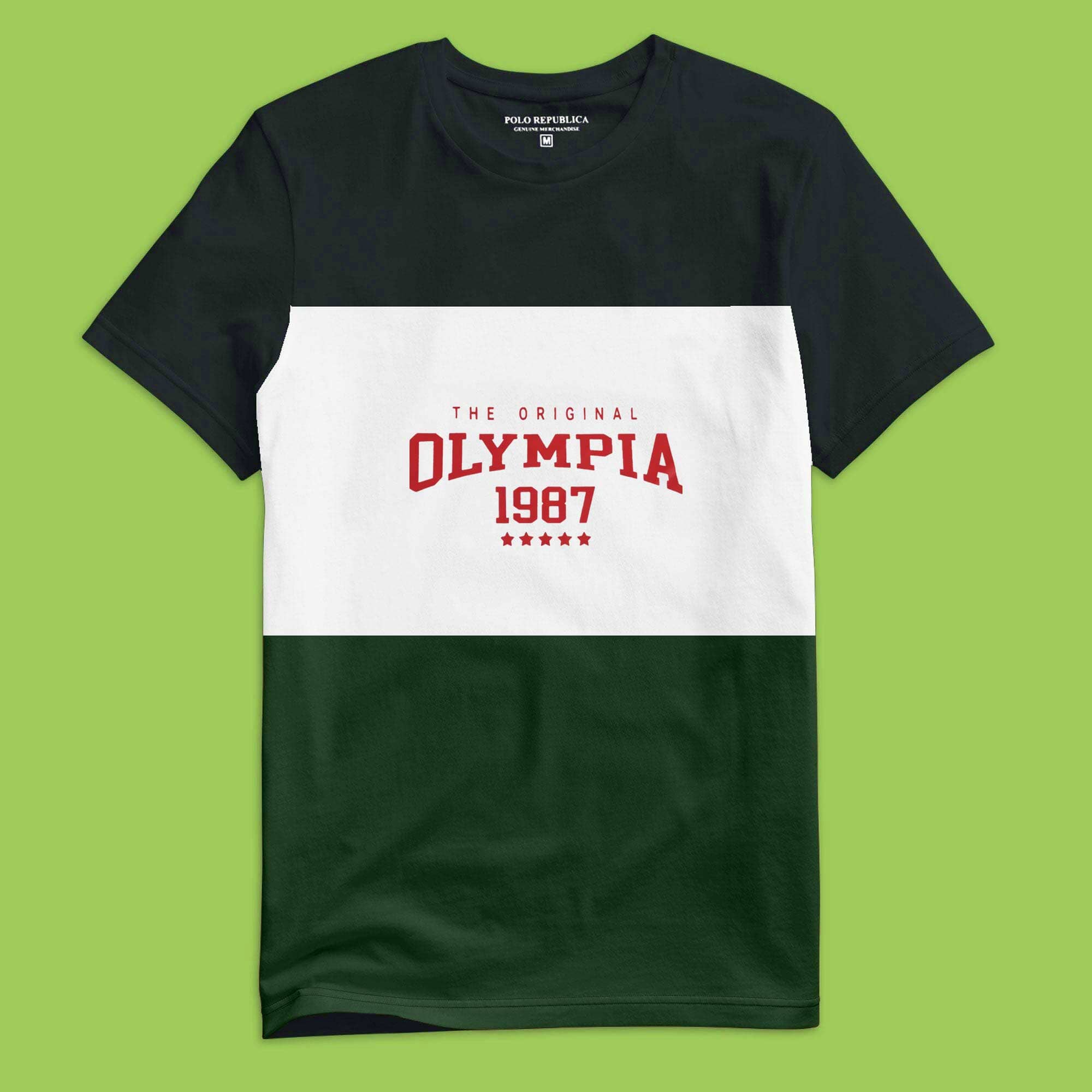 Polo Republica Men's Olympia Printed Contrast Panel Tee Shirt Men's Tee Shirt Polo Republica 