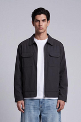 Men's Flap Pockets Harrington Jacket