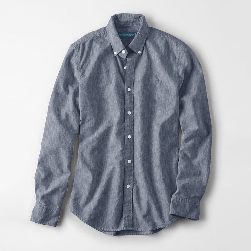 Polo Republica Men's Brandeta Minor Fault Casual Shirt Minor Fault Polo Republica Blue Marl S 