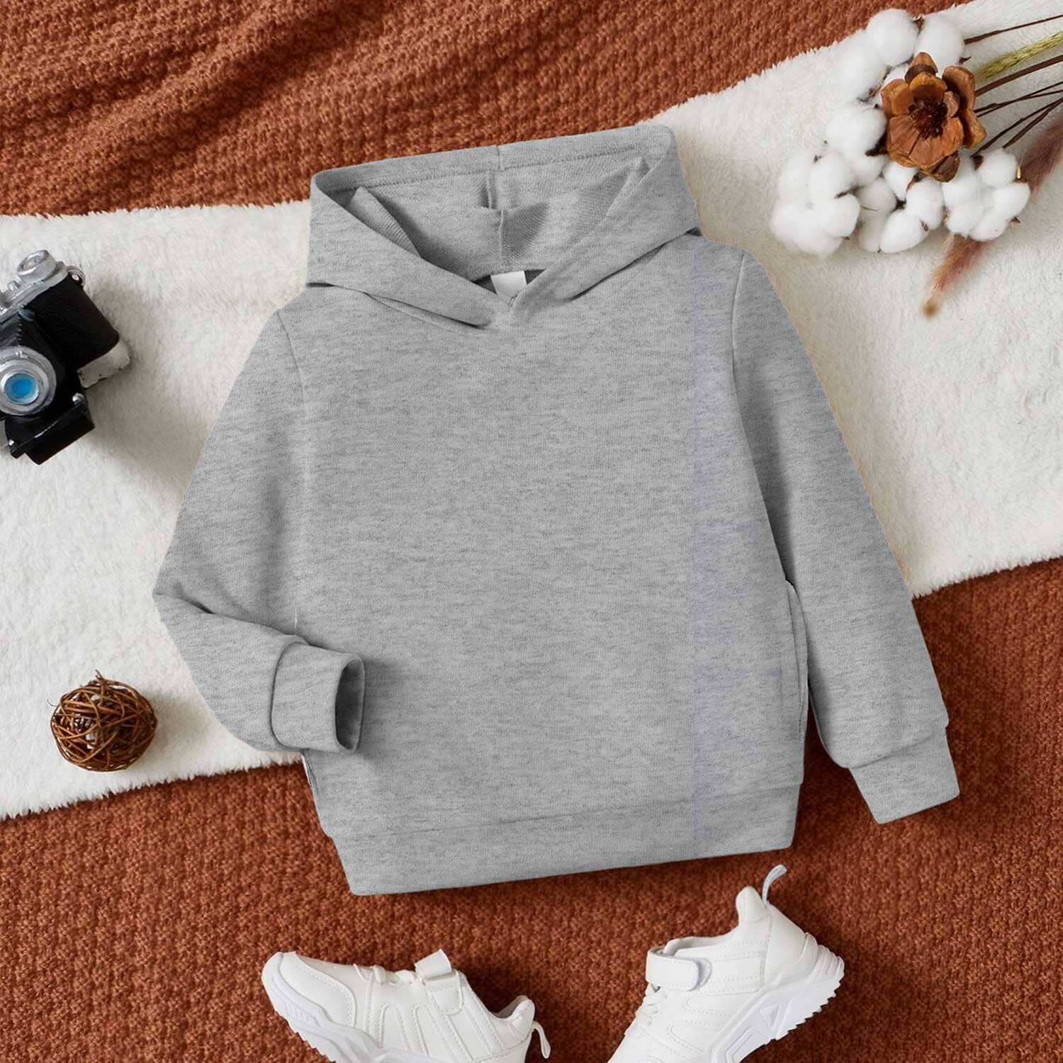 Rabbit Skins Kid's Solid Design Pullover Hoodie Boy's Pullover Hoodie SNR Grey 2 Years 